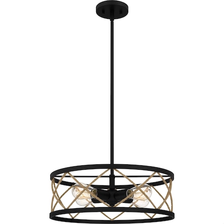 Quoizel Cedar Park 4-Light Matte Black Pendant QP5632MBK